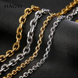 Mens Necklaces Chains Stainless Steel Gold Silver Color Necklace for Men Women Rolo Jewelry 2/3/4.5/6/7/9/10mm Width