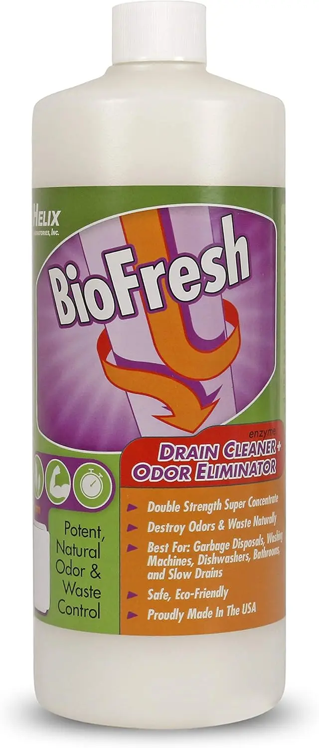 

Enzyme Drain Cleaner & Deodorizer for Sink, Shower, Septic - Removes Odors from Garbage Disposals, Dishwashers (32oz)