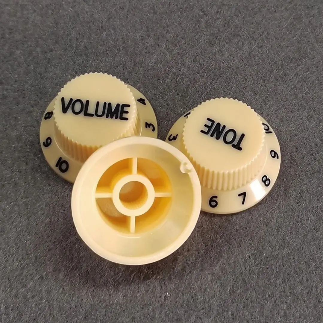 FLEOR 3PCS 2T1V Elektrische Gitarre Volume Tone Control Knöpfe Top Hut 18-Splines Für ST SQ Gitarre Zubehör