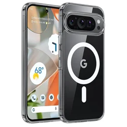 Per custodia di ricarica wireless magnetica Magsafe per Google Pixel 9 Pro XL Pixel9 Pro XL 7 8 Pro Cover posteriore trasparente antiurto
