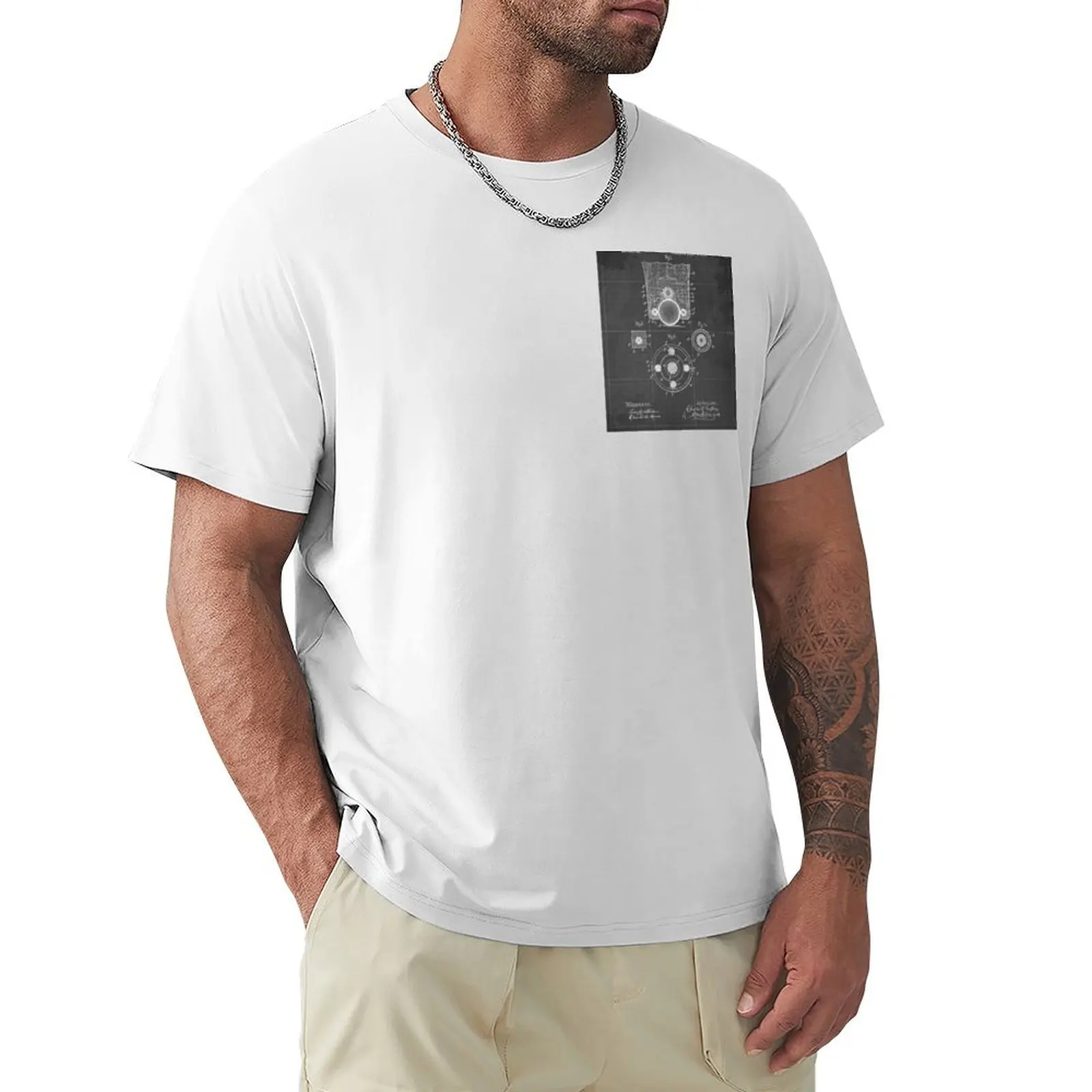 

47 4 Ball Caster Patent Year 1895 Vintage Print Grey T-shirt korean fashion graphics quick-drying funny t shirts for men