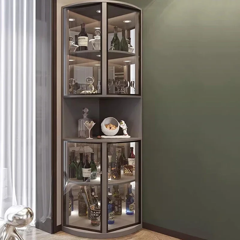 

Glass Display Wine Cabinets Cellar Showcase Bottle Liquor Wine Cabinet Counter Storage Vitrinas De Vidrio Indoor Bar Furniture