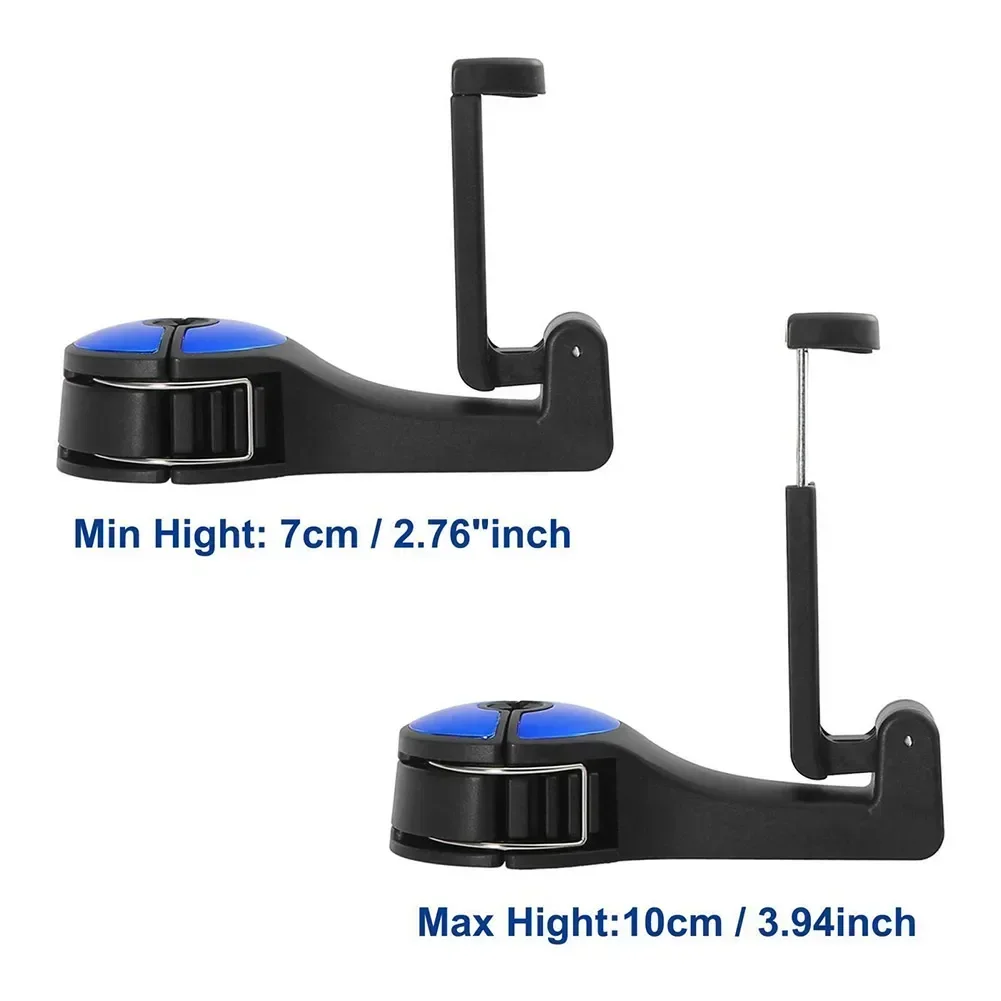 

2pcs Car Headrest Hook With Phone Holder Seat Back Hanger For Bags Handbag Purse Grocery Cloth Foldble Clips Organizer