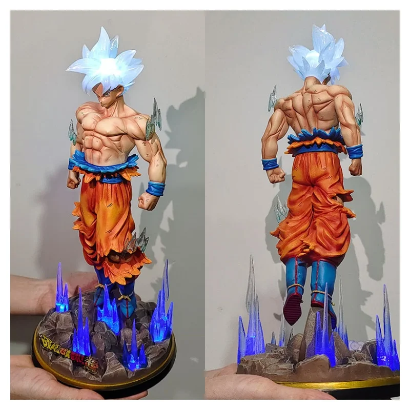 32cm Gk Anime Figurka Dragon Ball Z Ultra Instinct Goku Figurelarge Luminous Pvc Kolekcjonerski Model Statuetka Lalka Zabawka Dla Dzieci Prezenty