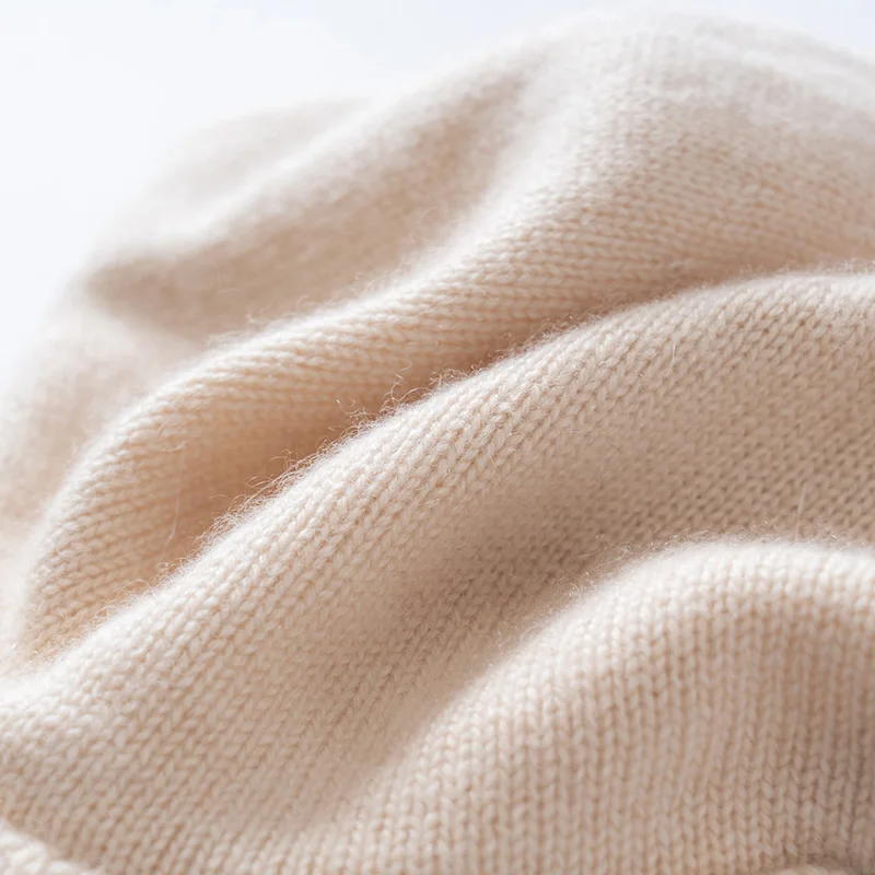 High-Quality Pure Cashmere Fashion Hat Women's 2025 Autumn and Winter New Knitted Baseball Cap Women's Lace-up Casual Hat