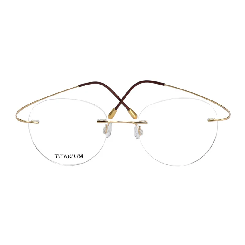 ELECCION Round Rimless Glasses Frame Men Ultralight Myopia Prescription Eyeglasses Women Vintage Pure Titanium Optical Eyewear