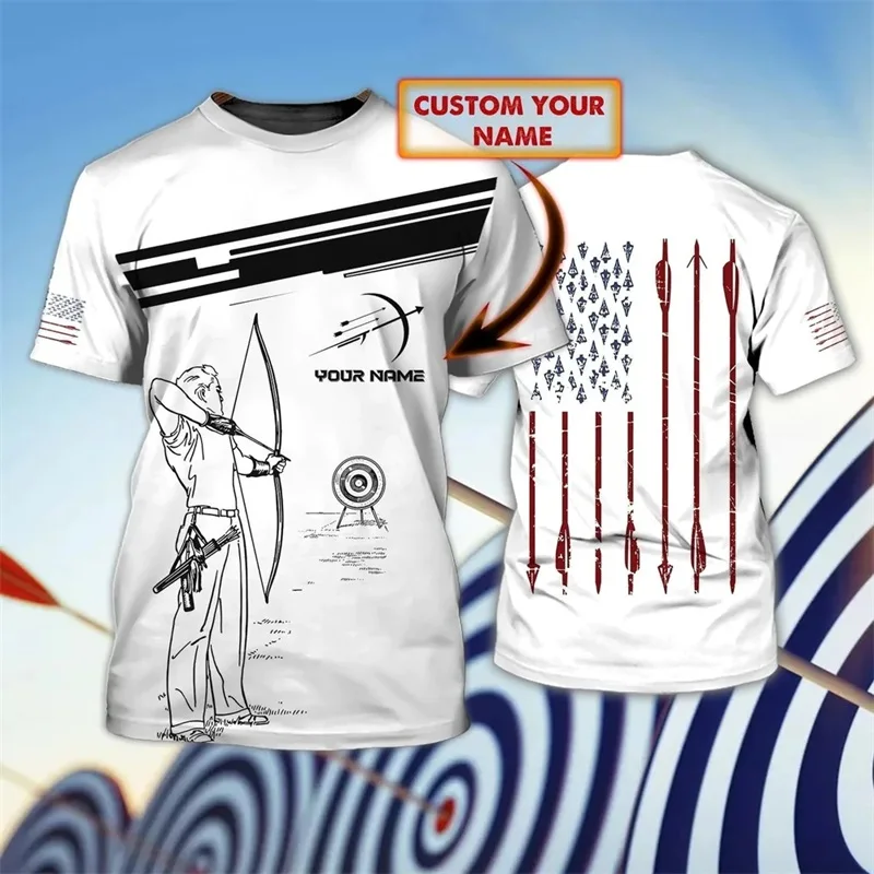 

Men's Custom Name Archery Sports T-Shirt Fashion Cool Training Uniform Jersey Clothes Loose Round Neck Short Sleeve Tees For Men