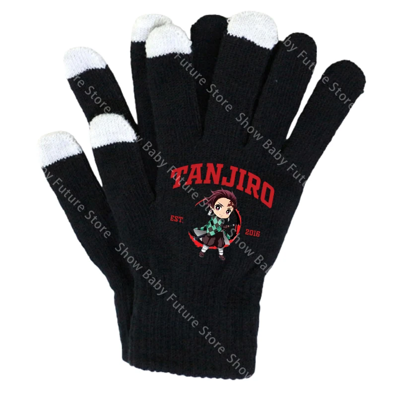 19CM Adult Gloves Demon Slayer Infinity Castle Boys Gloves Cartoon Tanjirou Screen Gloved Winter Anime Kids Birthday Cute Gifts - view 3