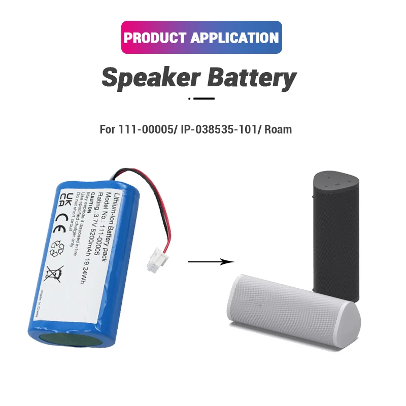Replacement Speaker Batteries 3.7V 5200mAh Liquid Cowon Brand 500 Cycles for Sonos Roam TOOL