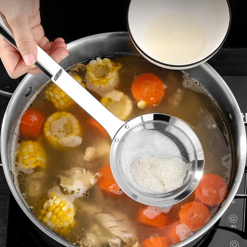 

3Pcs Stainless Steel Mesh Strainer Set Fine Filter for Kitchen Cooking Oil Skimming Flour Sieving Soy Milk Filtering Juice