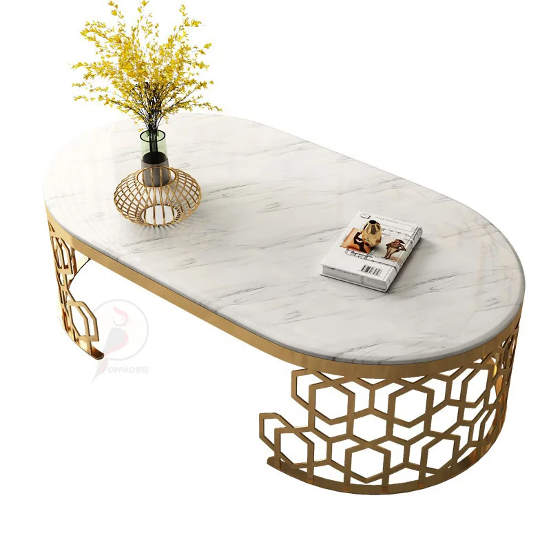 Light luxury marble corner several hotel lobby sales office round small coffee table
