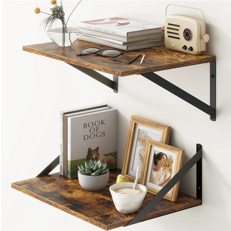 Solid Wood Floating Shelves Wall Mounted Storage Shelf for Living Room Farmhouse Home Decor Multifunctional Kitchen Organizer