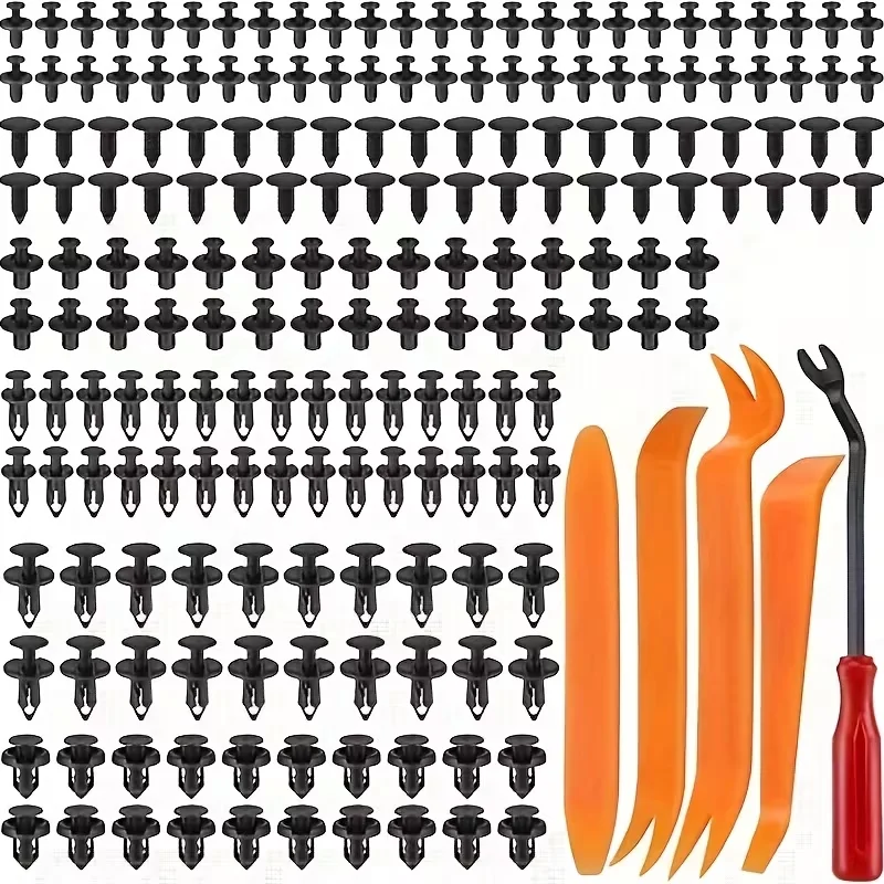 

190pcs Car Fastener Clip Kit Fender Rivet Plastic Clips Auto Body Push Retainer Pin Rivet Bumper Door Trim Panel Repair kit