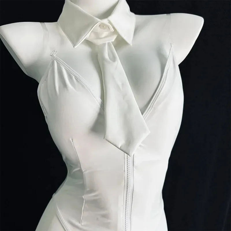 

qq 123Сексуальный костюм белого кролика для девочек, женский сексуальный кожаный боди, милая униформа с кроличьими ушками для девочек, карнавальная одежда на Хэллоуин