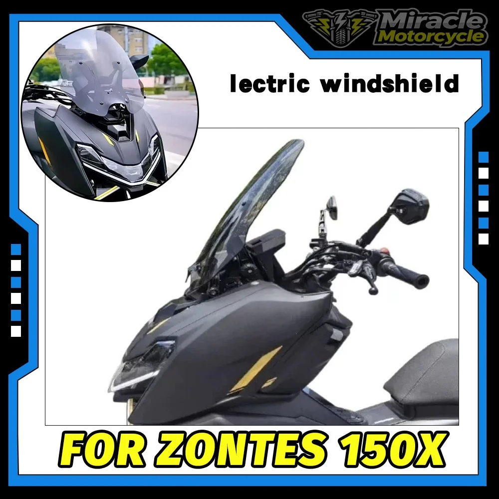 Electric windshield retrofit for ZONTES 125X 150X models, with memory and height adjustment.