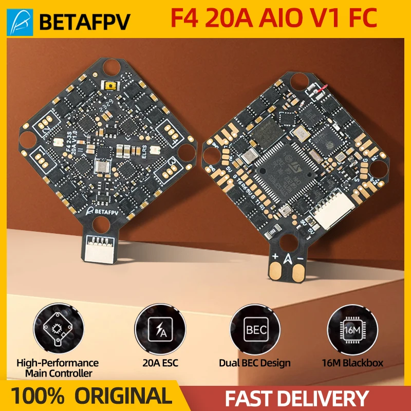 

BETAFPV F4 2-3S 20A AIO Flight Controller V1 FC For Pavo20 O4 Pro/Pavo20 Pro/Pavo Pico Whoop FPV Toothpick Drone Quadcopter