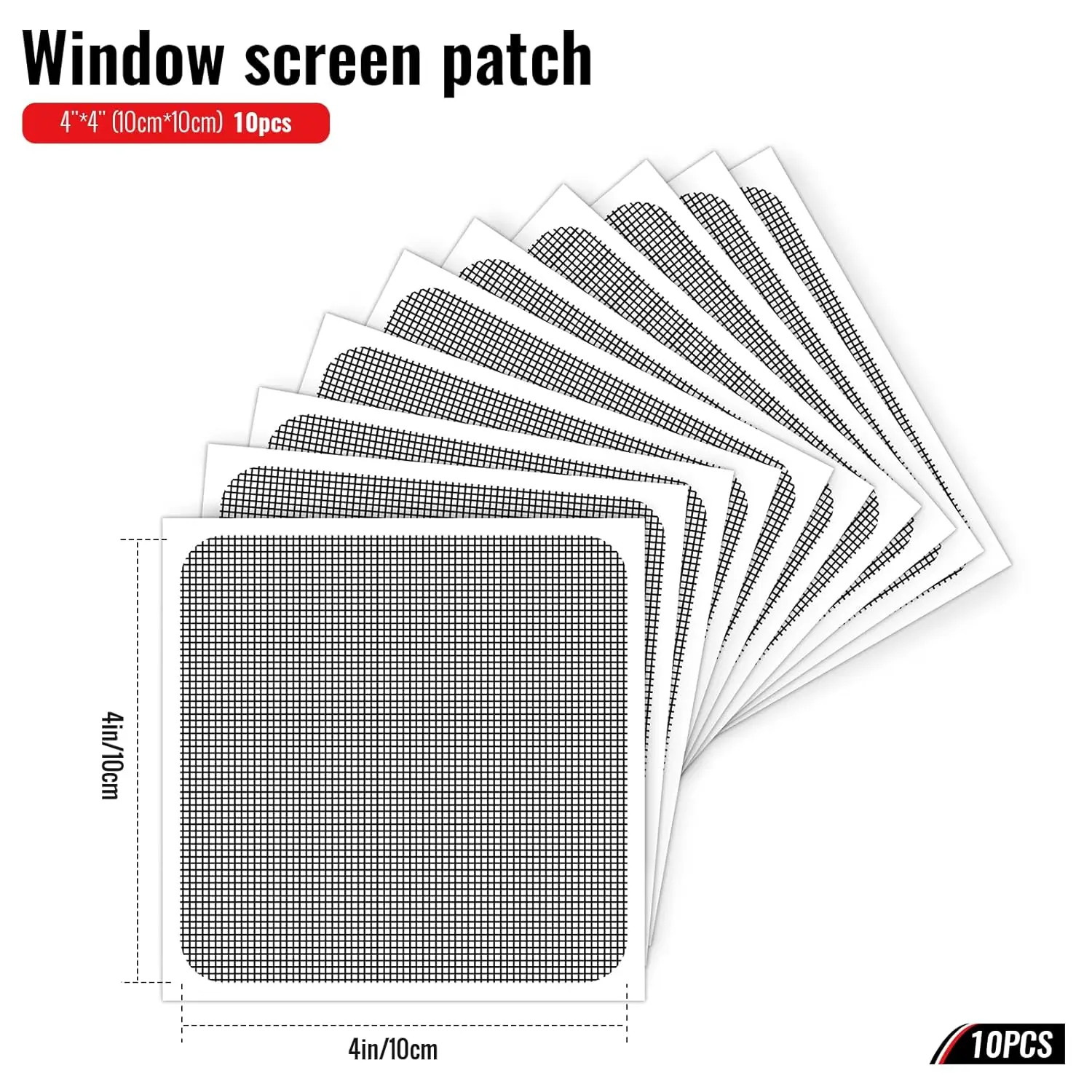 Window Screen Repair Patch, 10 Patches, 4