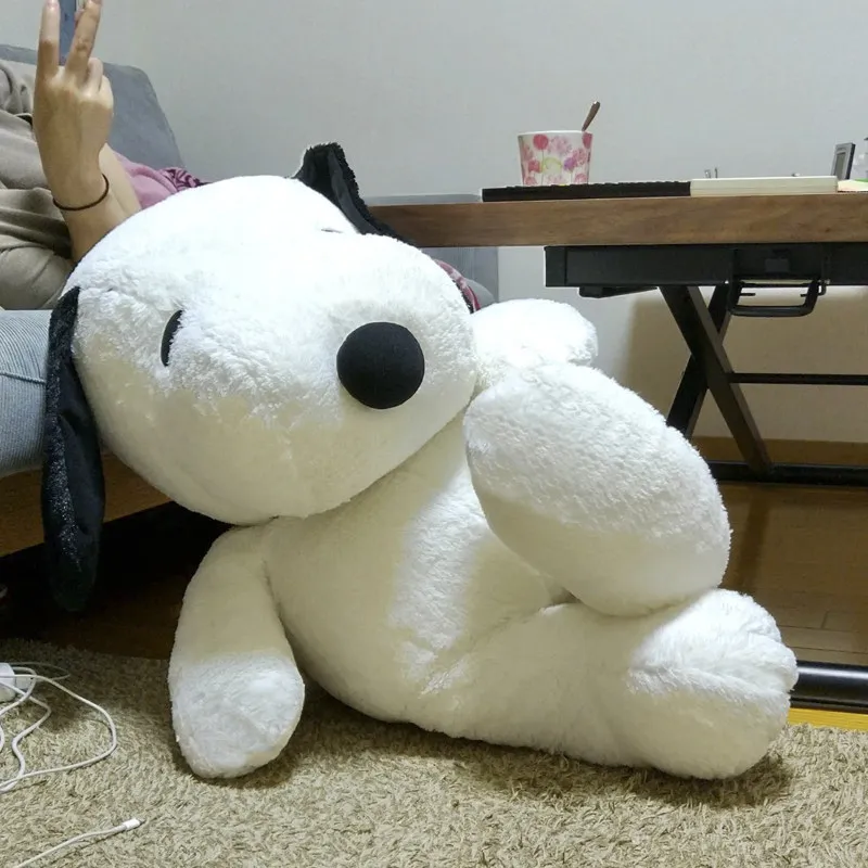 Peluche de Snoopy de 40/60 cm, Juguete de Peluche de Dibujos Animados, Almohada de Peluche de Snoopy, Muñeco de Peluche para el Respaldo del Sofá, Regalos para Niños