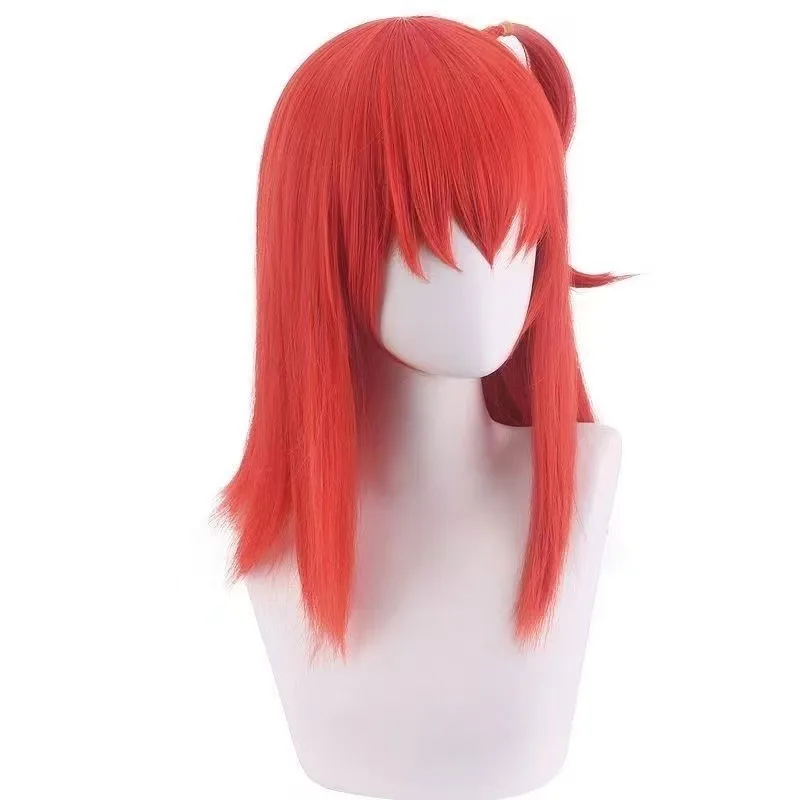 Red Side Ponytail Anime Cosplay Wig, Stylish Costume Wig for Role Play