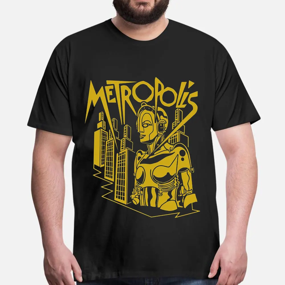 

0323 Fritz Lang's Movie Retro Metropolis German Sci-Fi Gift t shirt Cyberpunk Robot Maria Graphic Clothes Large size Tops S-6XL