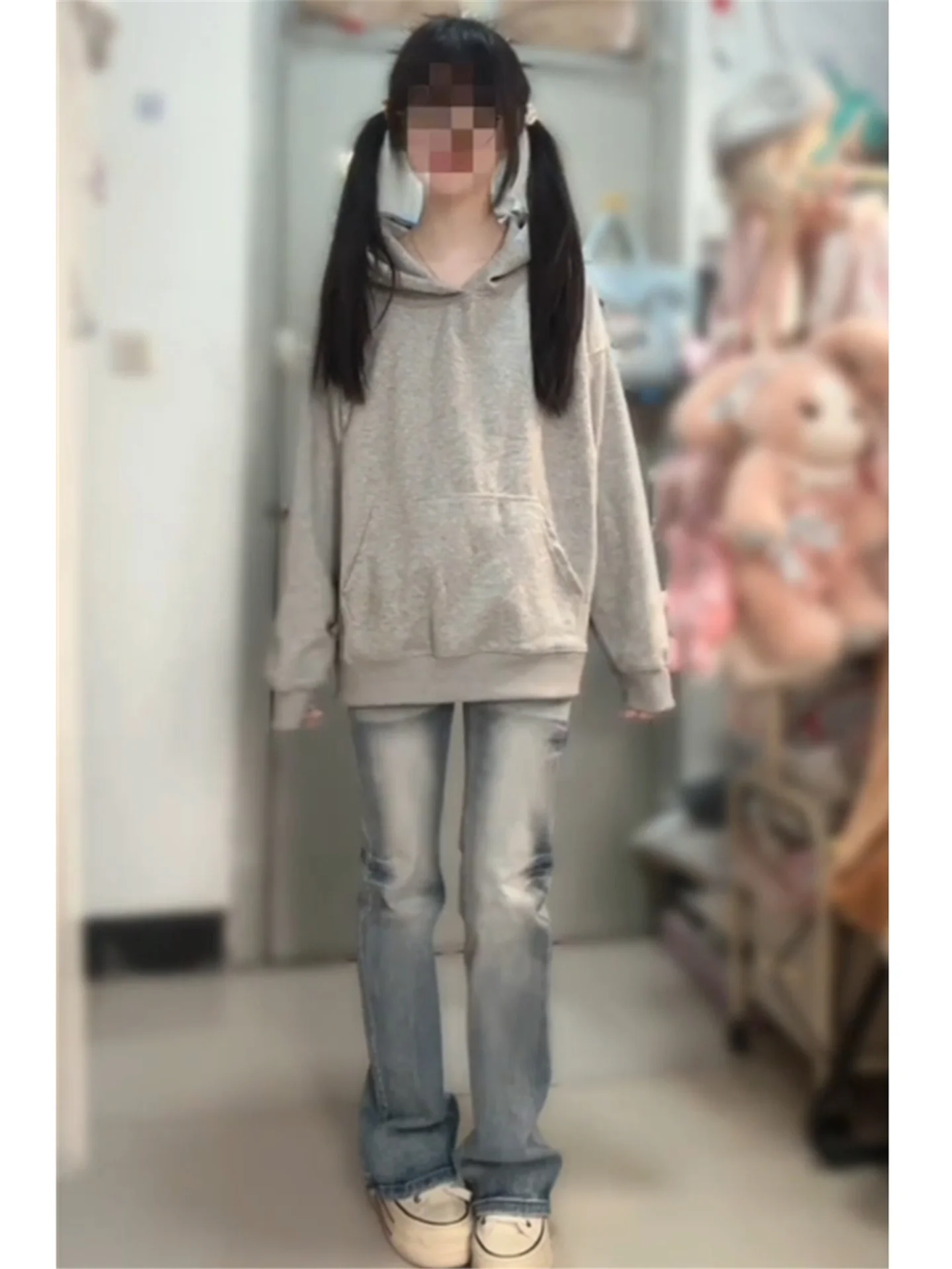 

Retro Low Waist Bell Bottom Jeans Women's Spring Autumn Slimming Long Tall Casual Cotton Denim High Waist Bell Jeans