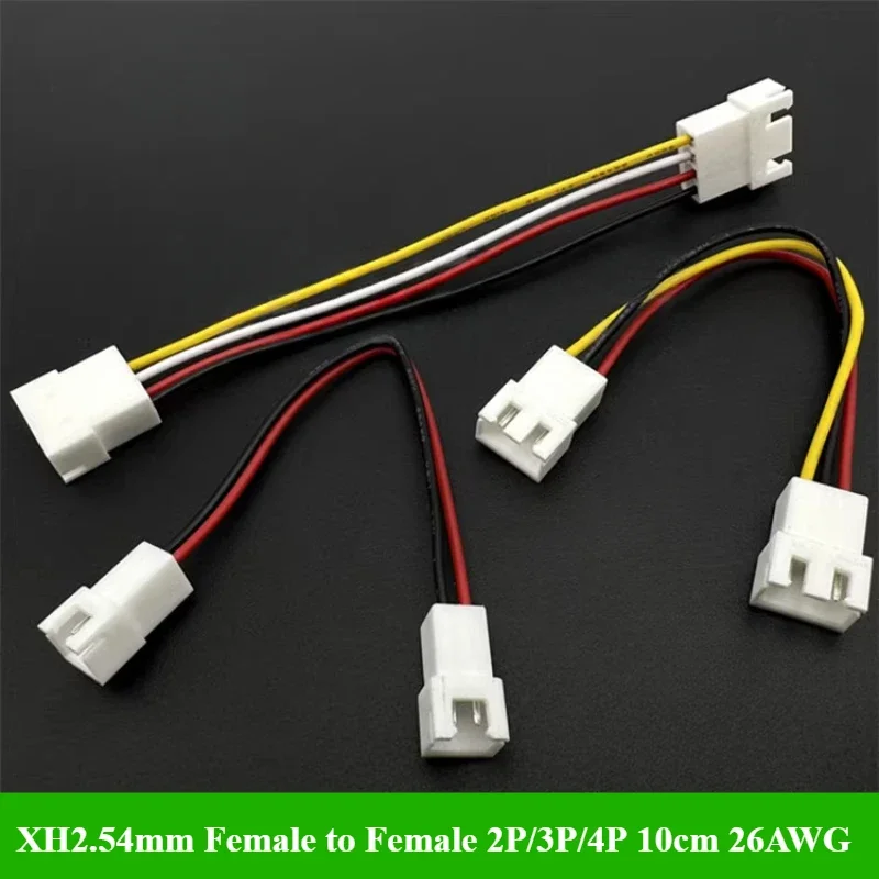 1/5/10/30/50Pcs/lot XH2.54mm Extension Line 2P/3P/4P XH 2.54mm Female To Female Connector With 10cm Cable 26AWG