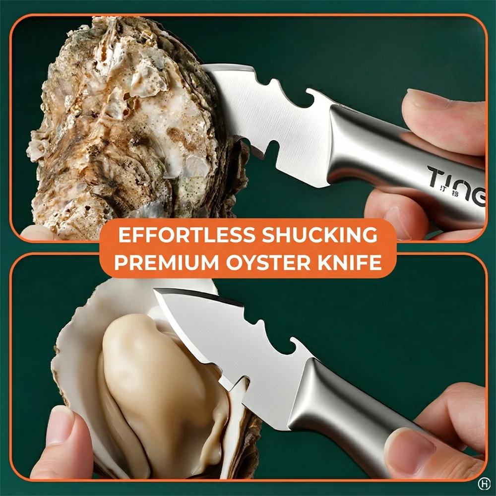 All steel oyster knife, pry open sea oyster knife, commercial oyster specific knife, multifunctional shell opening tool