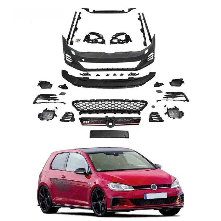 

MAISALUN Modified to VW GOLF 7.5 GTI style front and rear bumpers bodykit for Volkswagen VW Golf 7.5 version 2014-2019 car kit