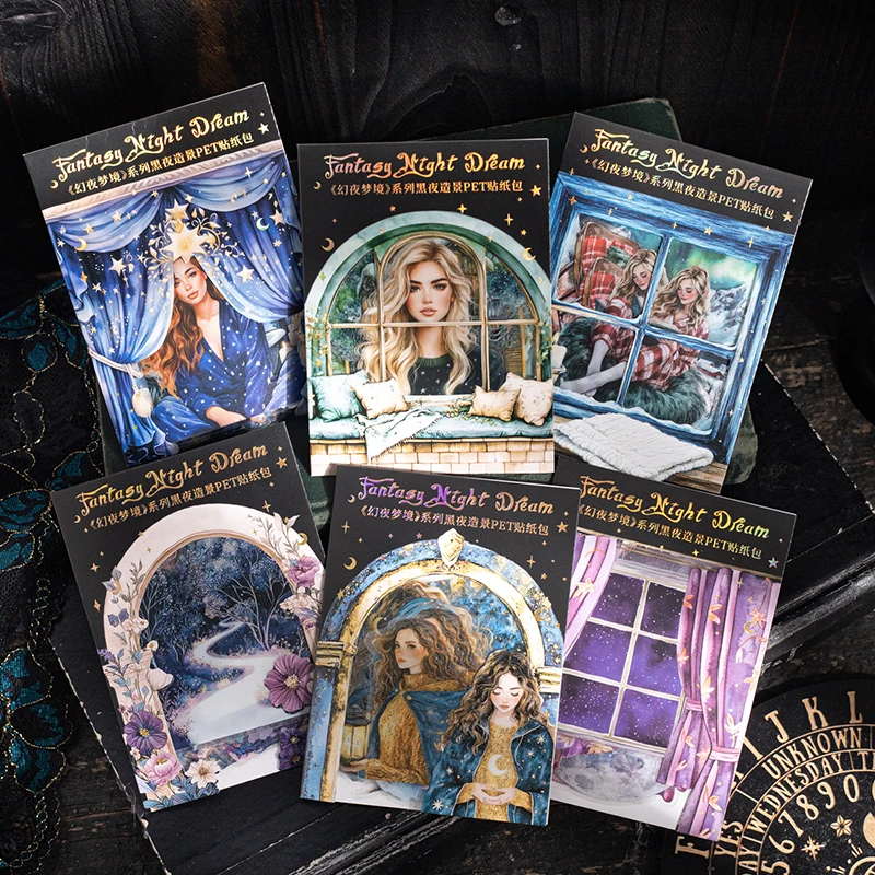 

6 упаковок/лот, серия Fantasy Night Dream, милая ретро декоративная наклейка для домашних животных