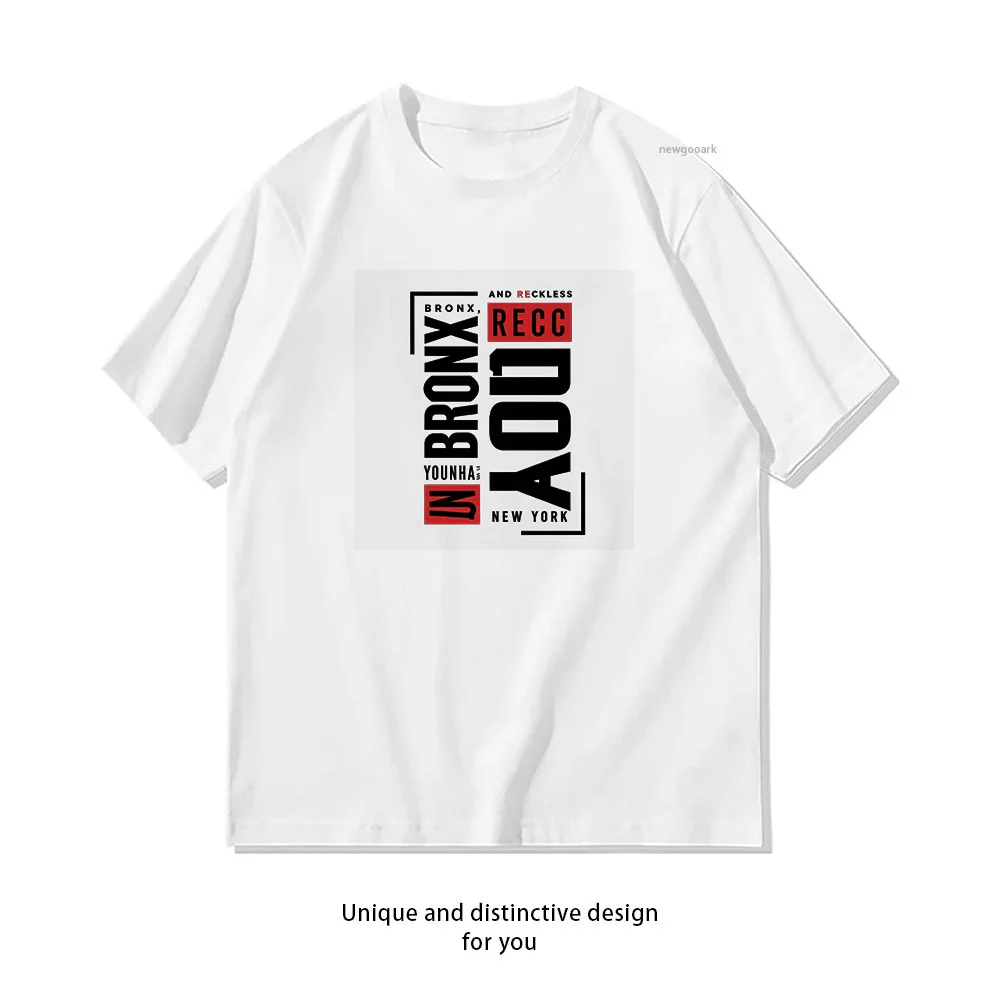 Camiseta con diseño de ropa urbana de Nueva York de Bronx Reckless, camiseta informal de algodón de manga corta para hombres y mujeres