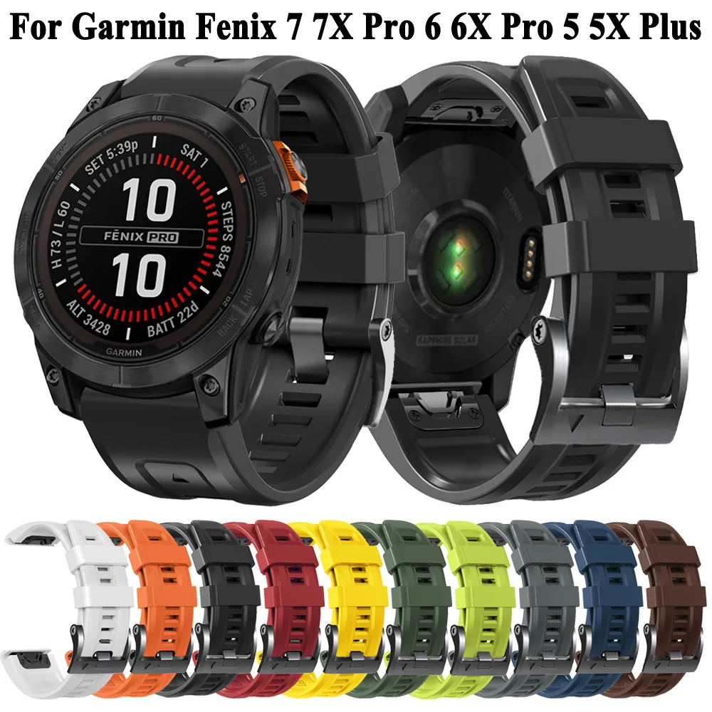 22mm 26mm silikonowy pasek do Garmin Fenix 7 6 6X Pro 5 5X Plus smarttwatch szybki wymiana paska od zegarka bransoletka opaska