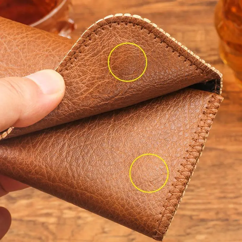 Compact Imitation Leather Tobacco Bag Magnetic Button Portable Wear Resistant Storage Pouch for Home Travel Use