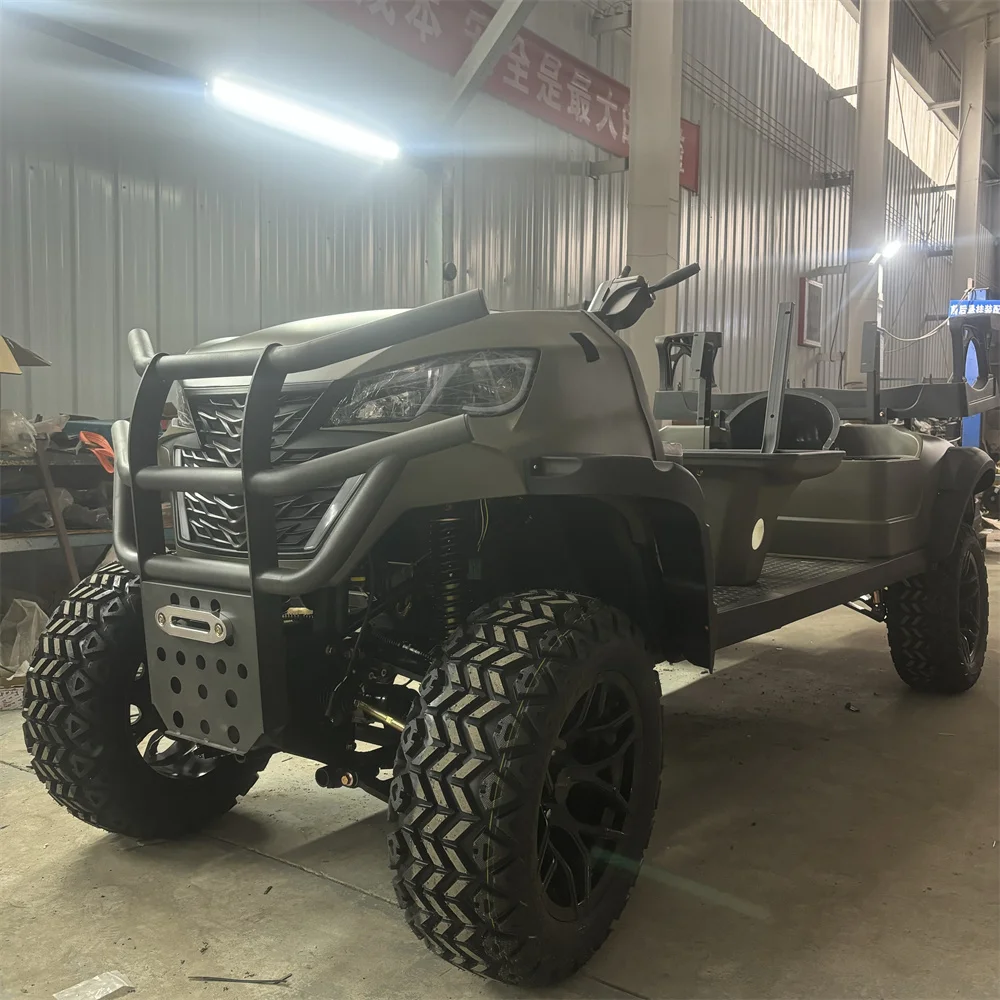 جودة عالية 4 6 مقاعد مع زر واحد بدء التصميم الجديد 4 × 4 4WD 7.5 KW محرك تيار متردد على الطرق الوعرة عربة جولف كهربائية #1