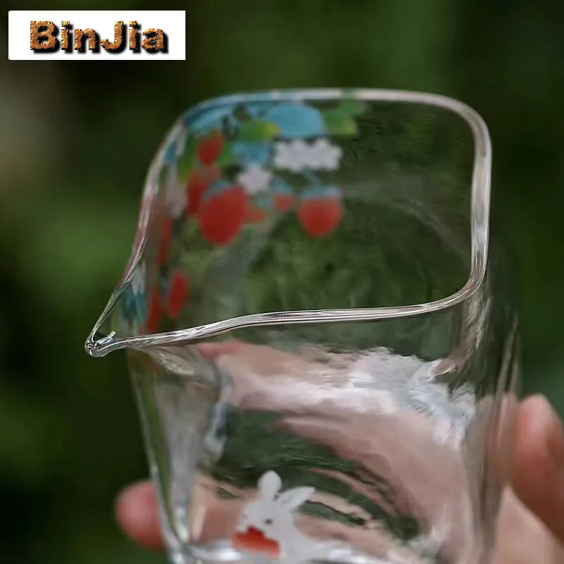 190Ml Handmade Strawberry Pattern Glass Tea Pitcher Creative Heat-Resistant Sharing Pot Cha Hai Justice Cup For Supplies - view 3