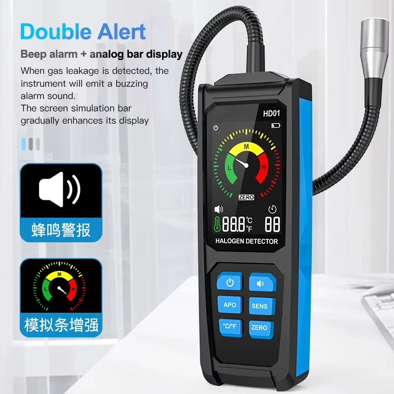 Digital Refrigerant Gas Analyzer  Air Conditioning R22 R32 R134a Halogen Gas Leak Detector Tester