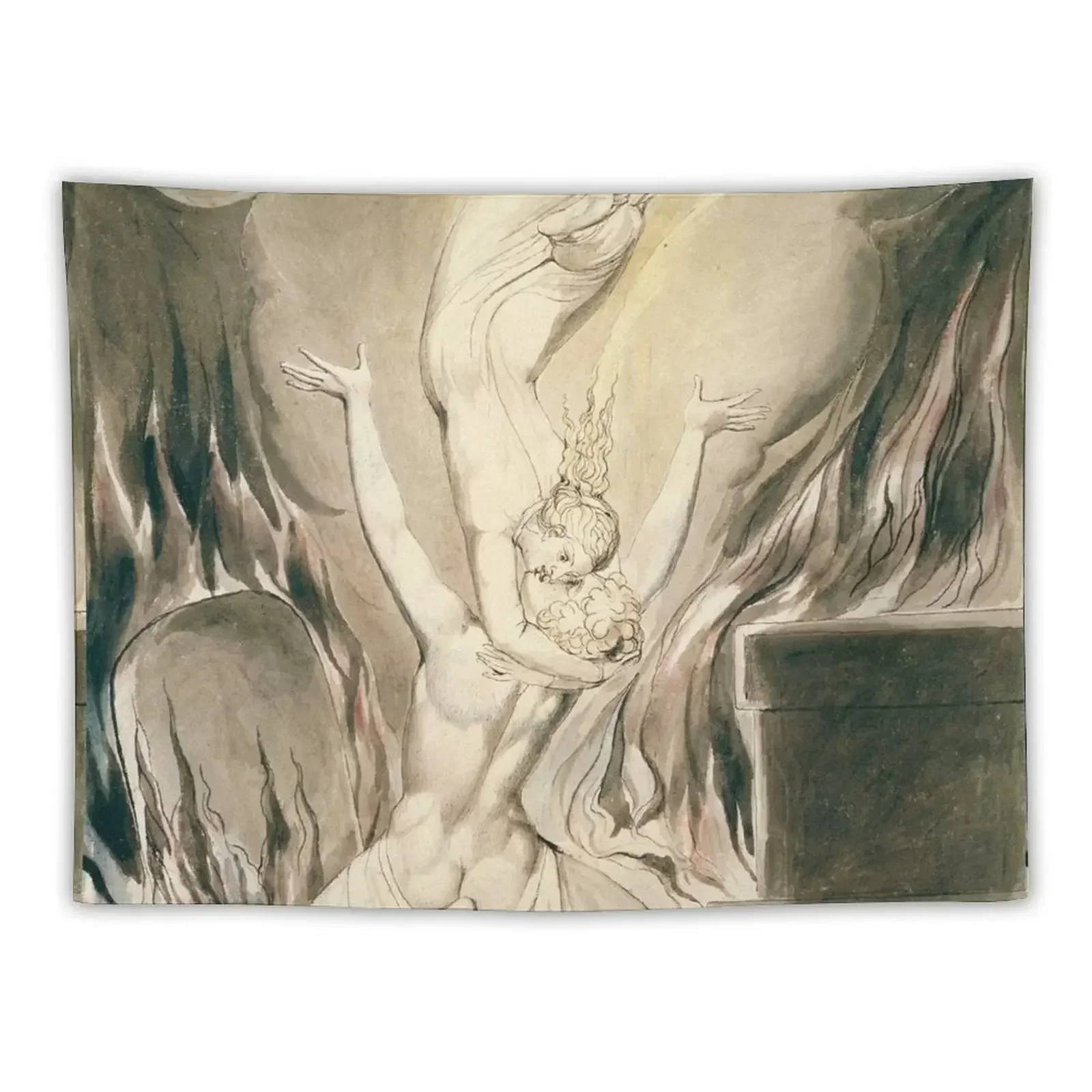 HD The Reunion of the Soul & the Body, by William Blake HIGH DEFINITION Tapestry Room Decoration Korean Style Tapestry