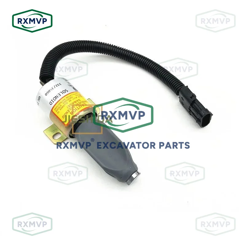 For Vol-vo EC120C/150/180 flameout solenoid valve 332-J5060 flameout switch oil cut-off valve excavator accessories