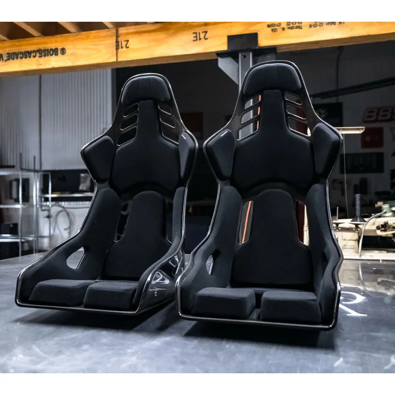 Durable GTS Universal Pair Racing Sport Bucket Seats Carbon Fiber PU Leather Cloth Waterproof Custom Color For Car Interior Upgr