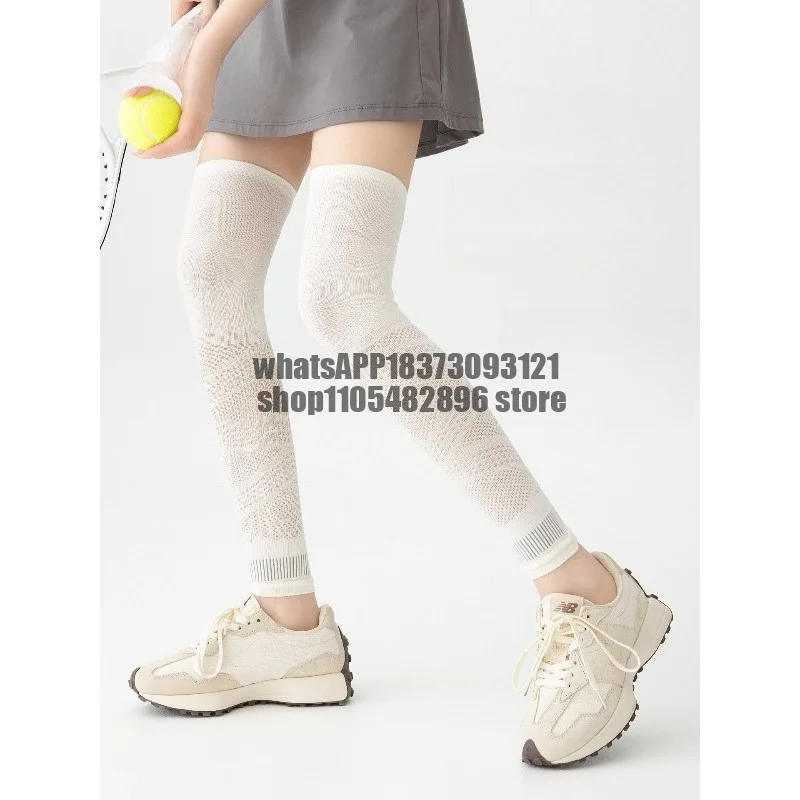 White pressure socks women's long knee socks summer thin tennis running fitness socks