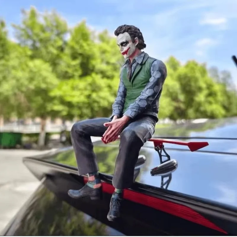 Hot Movie Joker Heath Ledger Car Doll Car Rear Roof Pendant Car Rear Exterior Ornaments Car Clown Ornament Kids Toys