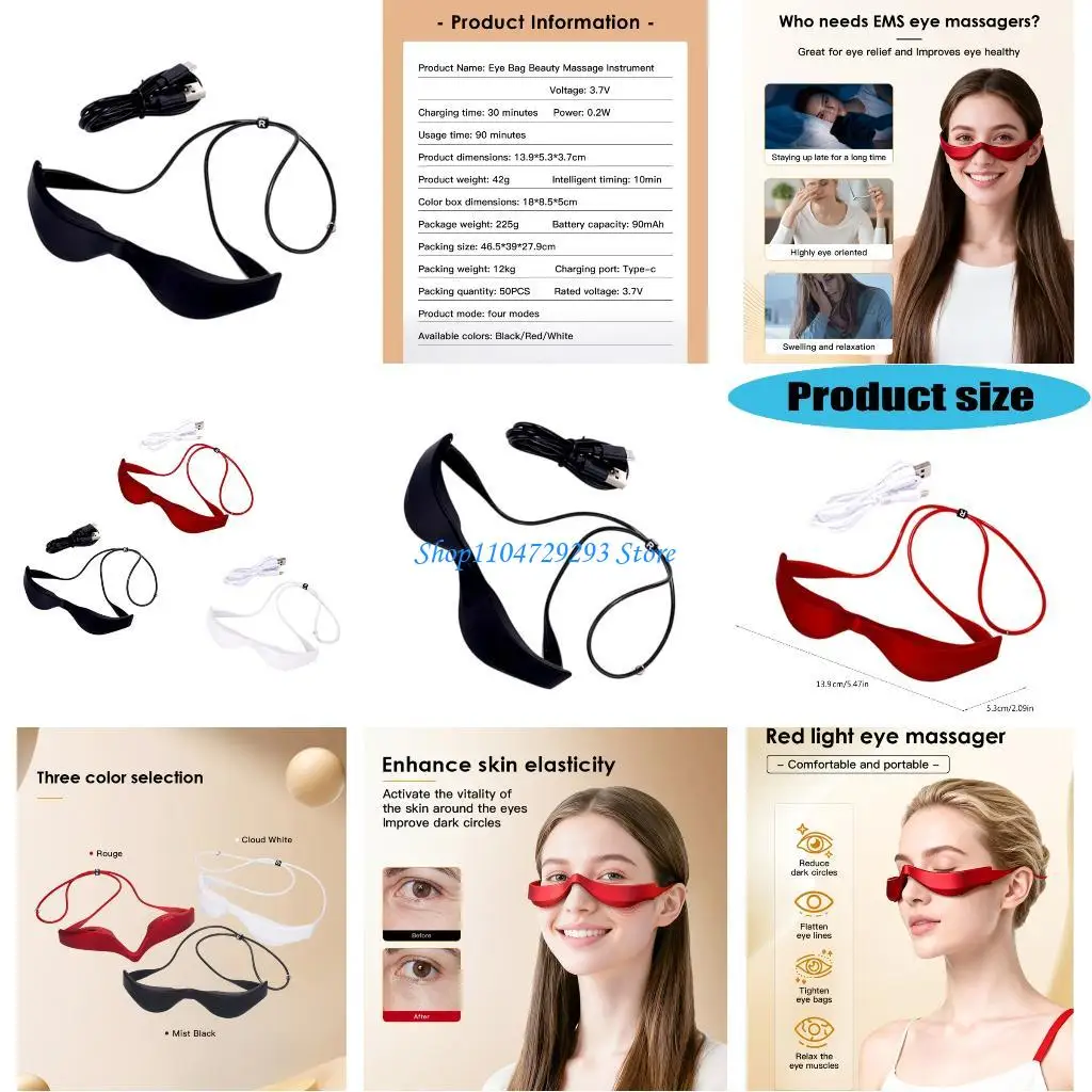 

Y2GD 3D Eye Vibration LED Red Light Therapy Device Small Current Eye Massager