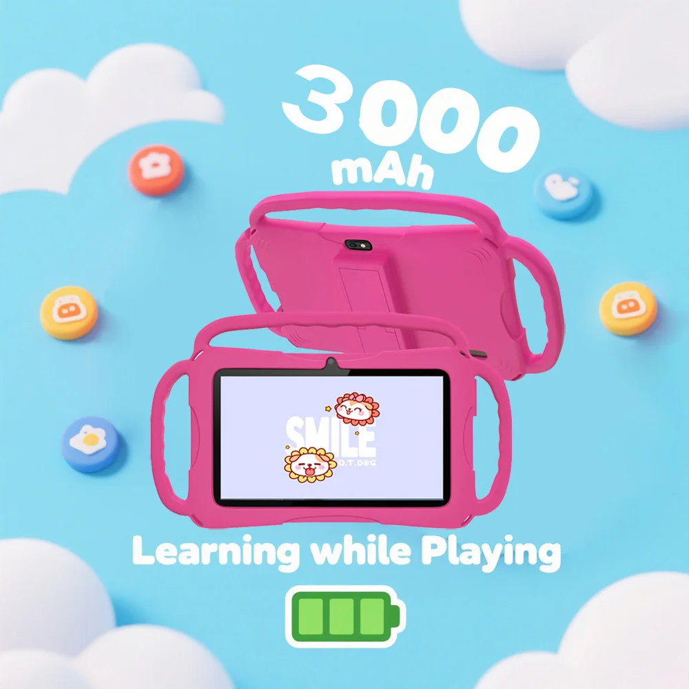 32GB Kids Tablet 7inch Android Tablet Toddler with Case 5G WiFi Bluetooth Dual Camera  Educational Learning Toys Children Gifts