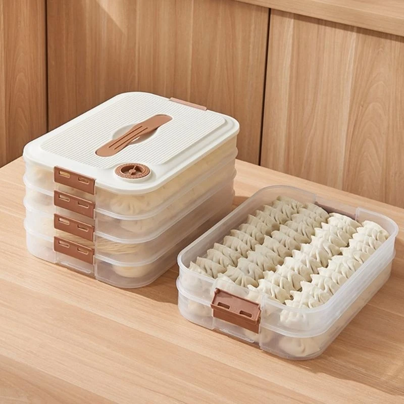  Multi-layer Dumpling Storage Box with Lid Restaurant Dining Room Kitchen Froze