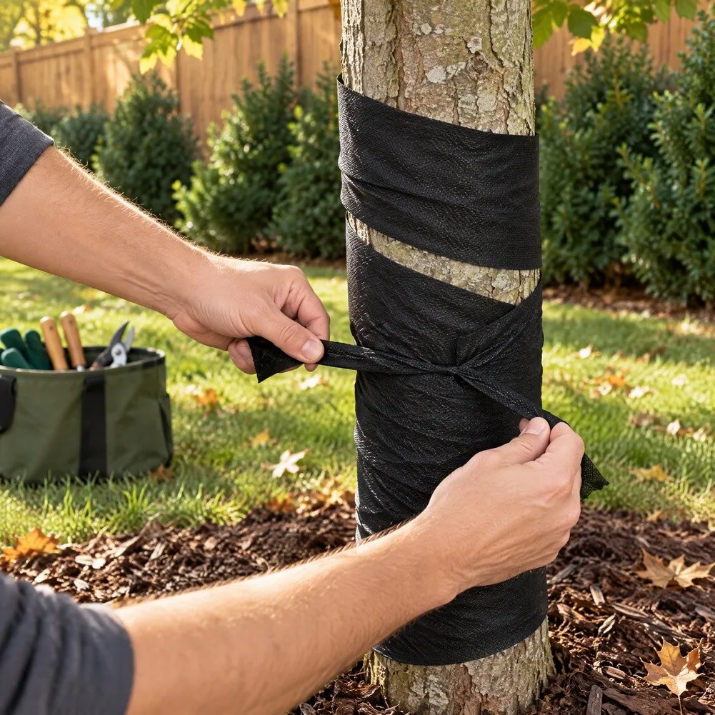 10CM Tree Winter Protection Wrap Strips Trunk Guard Frost Resistant Freeze Barrier Reusable Plant Cover Garden Outdoor Shrub