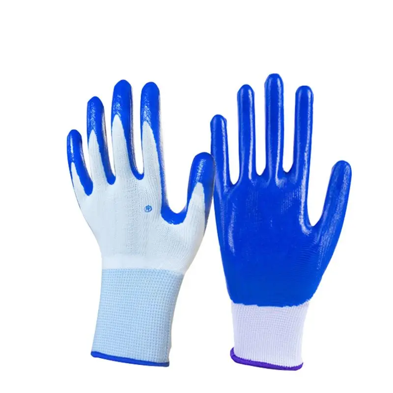 1Pair Nitrile Coated Working Gloves Anti-static Gloves For Work Safety Glove Driver Worker Builders Gardening Protective Gloves