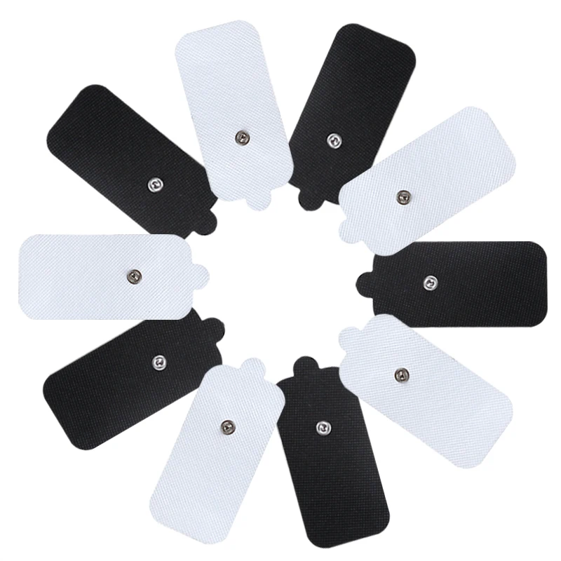 Almofadas de eletrodo branco 5x10cm, adesivo não tecido condutor, estimulador muscular, remendos para massageador elétrico