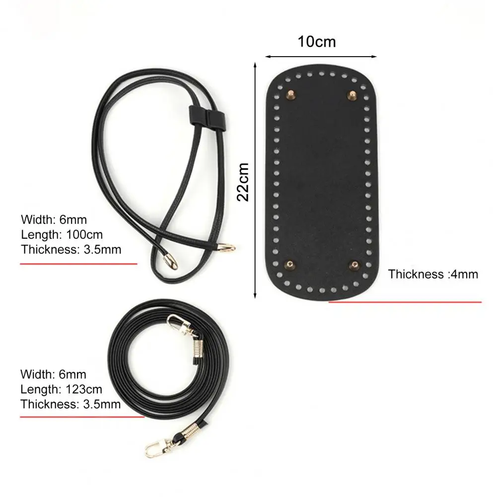 กระเป๋าถักโครเชต์ใช้งานง่ายกระเป๋าด้านล่างอุปกรณ์เสริมกระเป๋าทรงถัง