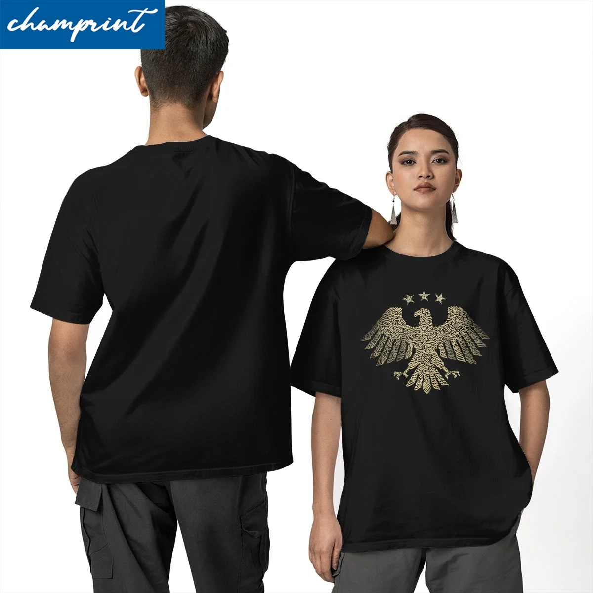 

Eagle Of Syria Emblem Tshirts Men 100%Cotton Tops Printed Round Neck Short Sleeve