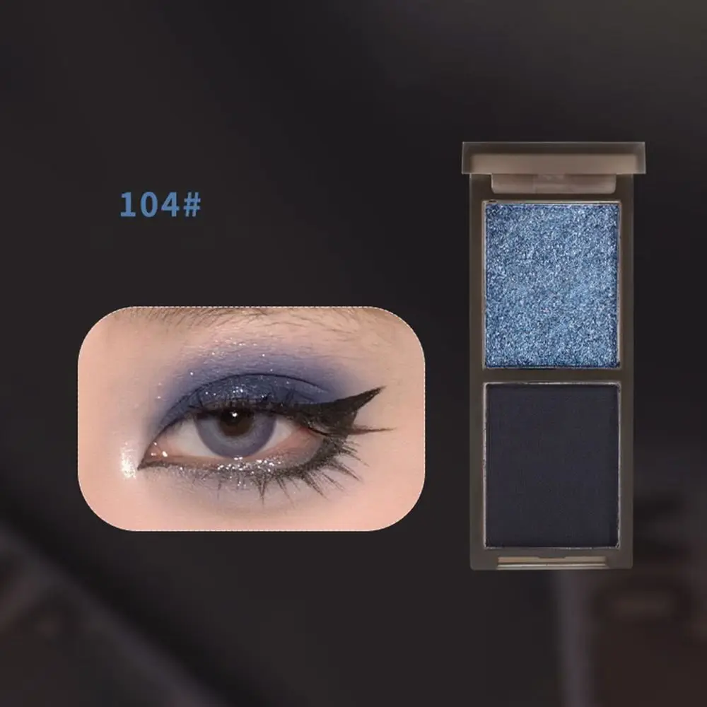 Mehrzweck-Langanhaltender Lidschatten, 2 Farben, rauchiges Make-up, Make-up-Palette, matt, schimmernd, wasserdicht, glitzernder Lidschatten für Damen