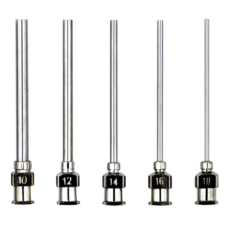 Набор дозирующих игл ABNO-12 Pack, 1,97-дюймовый тупой наконечник из нержавеющей стали с замком Люэра, 8, 10, 12, 14, 16, калибр.
